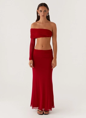Rayne Maxi Skirt - Red Rayne Maxi Skirt - Red