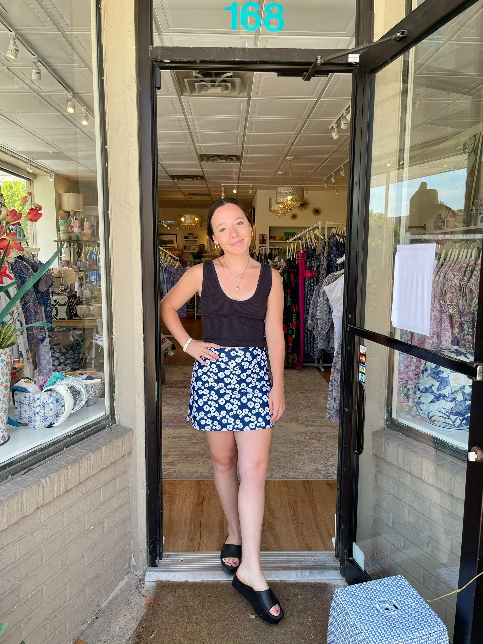 Razi Skort Pop Art Flower Navy