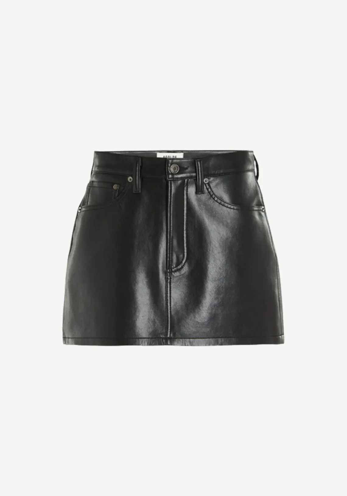 RECYCLED LEATHER LIV MINI SKIRT BLACK