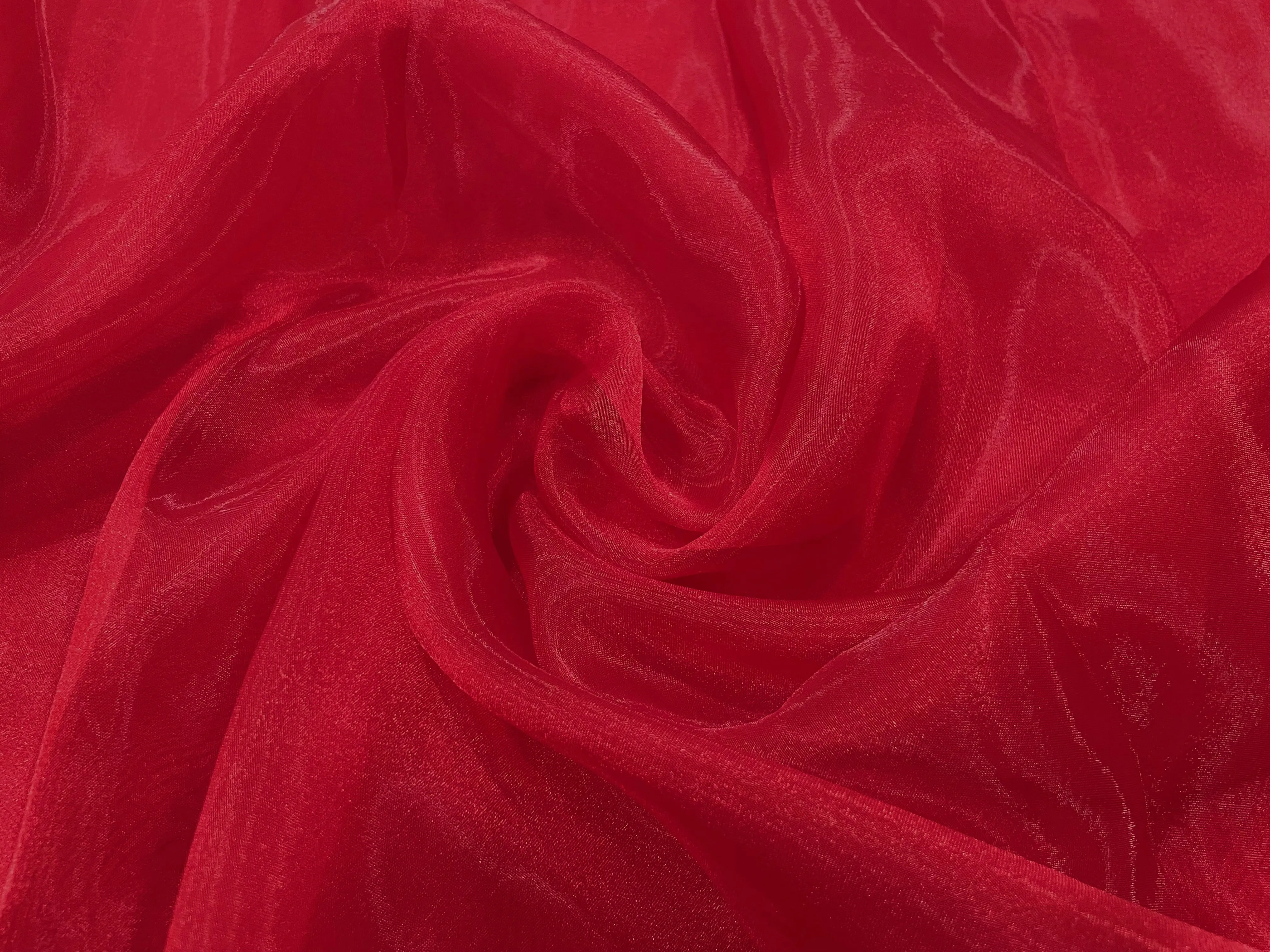 Red Plain Organza Fabric