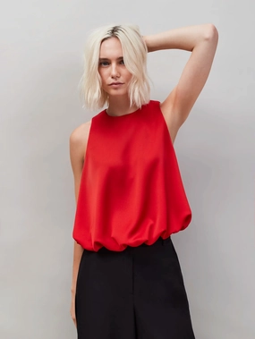 Red Bubble Hem Top Red Bubble Hem Top