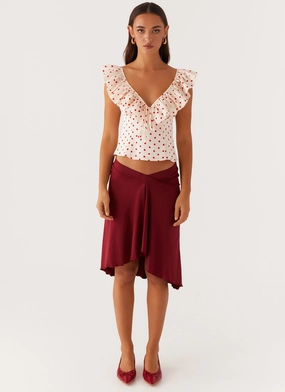 Regan Ruffle Top - Red Polka Dot Regan Ruffle Top - Red Polka Dot