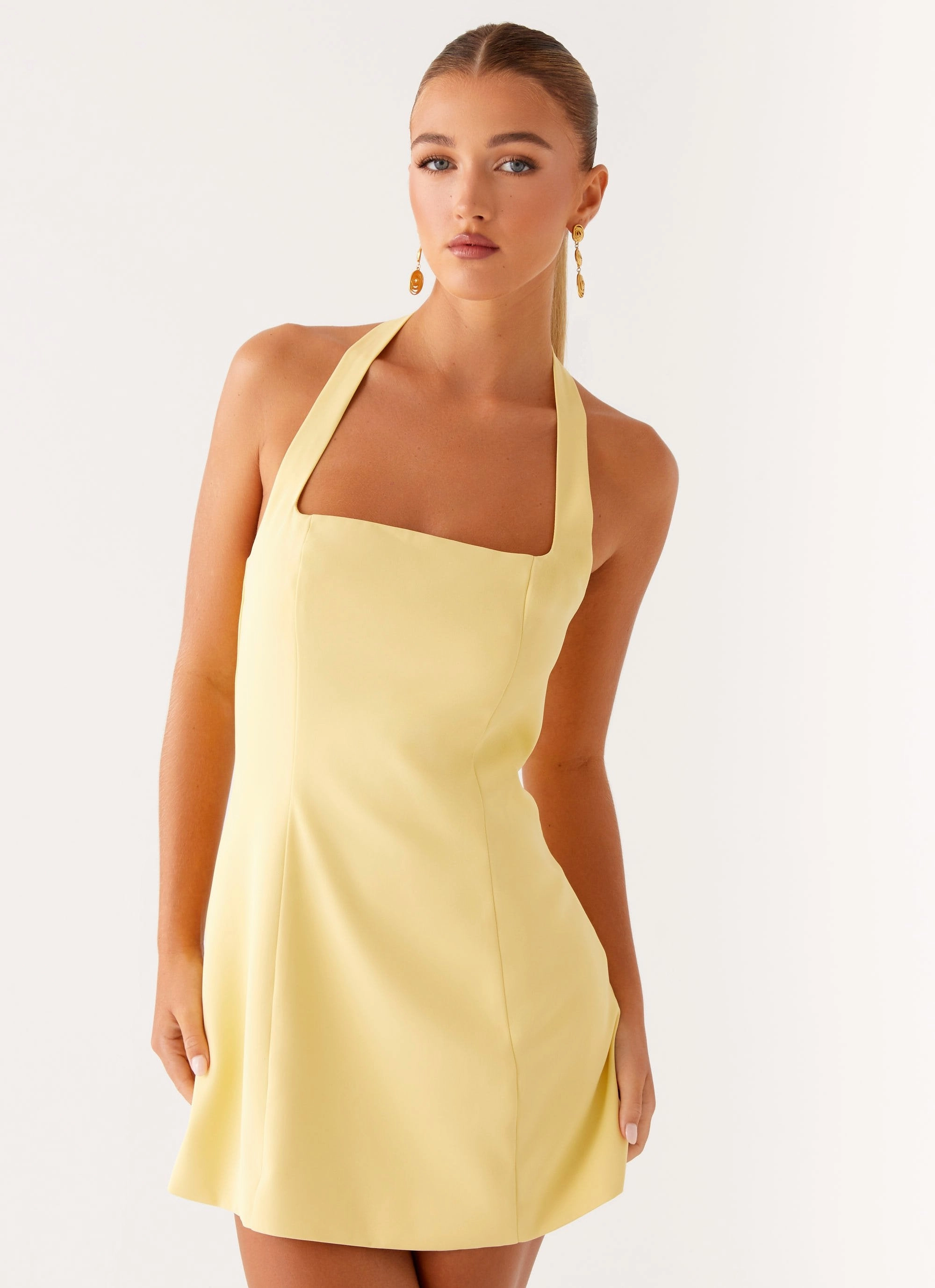 Remi Halter Mini Dress - Yellow