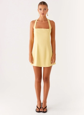 Remi Halter Mini Dress - Yellow Remi Halter Mini Dress - Yellow