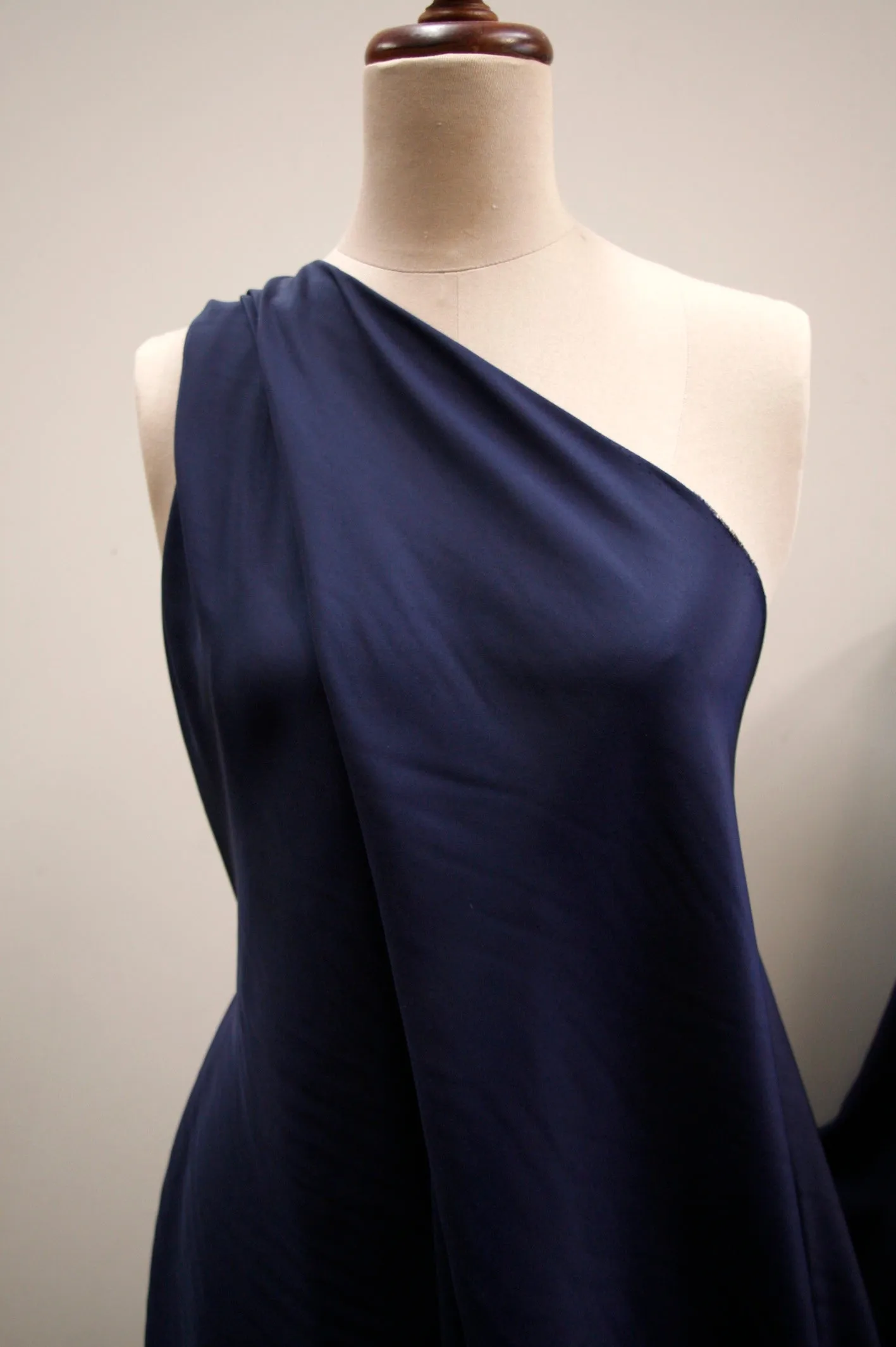 Remnant of Silk Crepe De Chine - French Navy