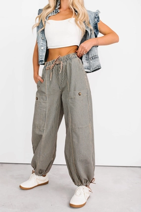 Restless Heart Striped Wide Leg Drawstring Pants (Latte) Restless Heart Striped Wide Leg Drawstring Pants (Latte)