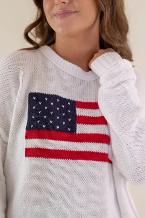 RESTOCK: All American Sweater-White RESTOCK: All American Sweater-White