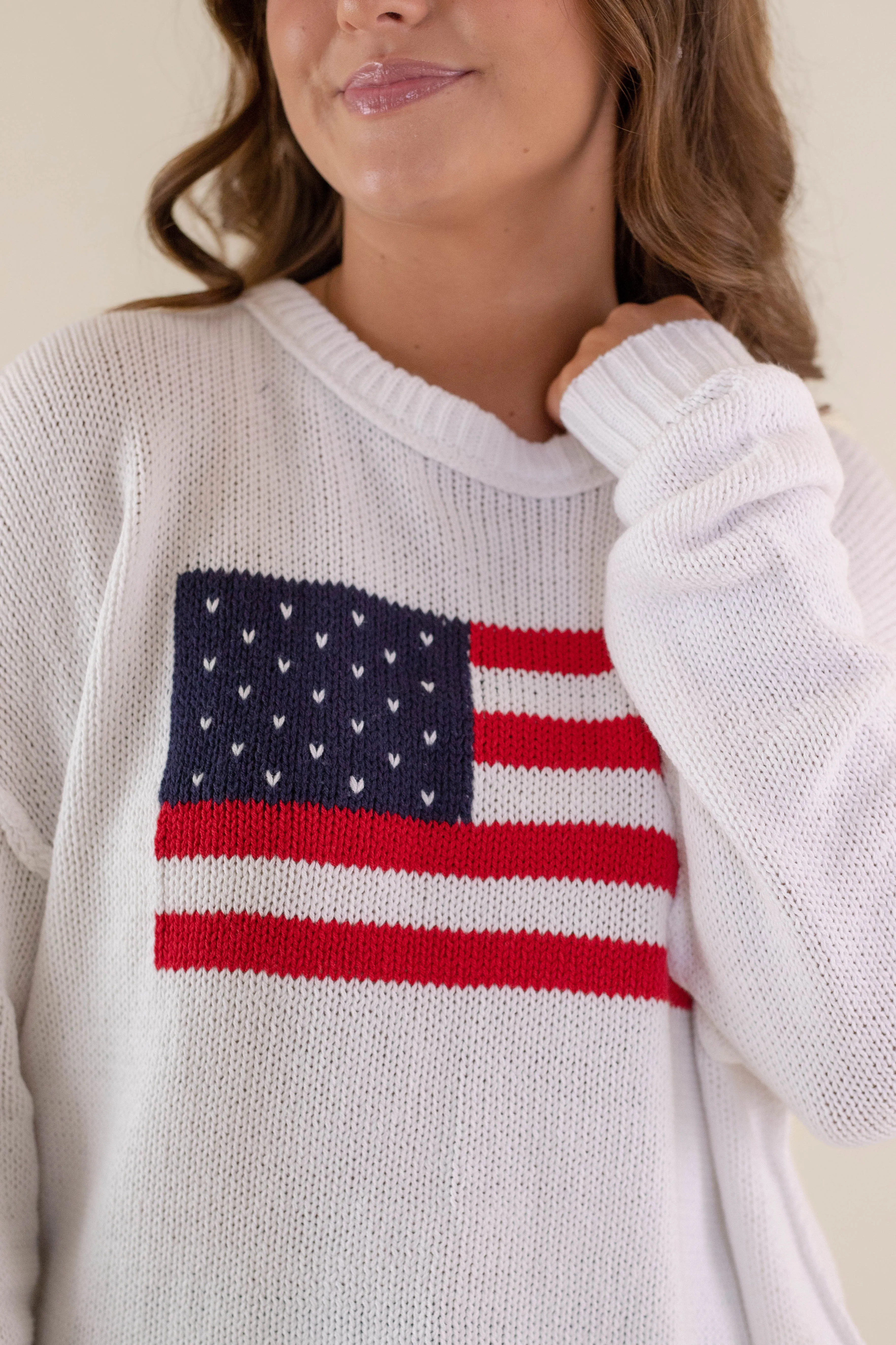 RESTOCK: All American Sweater-White