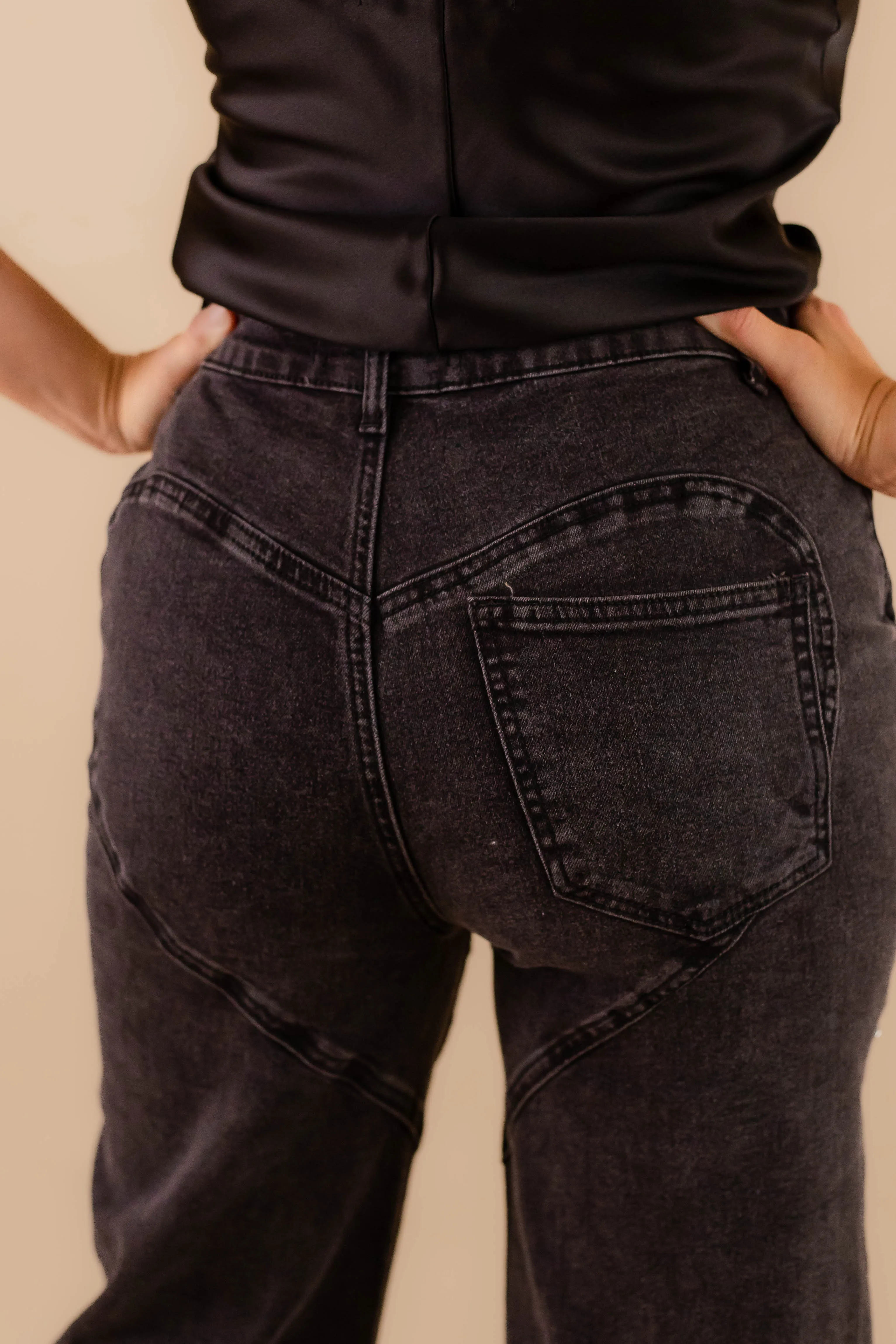 RESTOCK: Big Personality Rhinestone Denim-Black