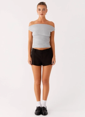 Reva Off Shoulder Top - Grey Reva Off Shoulder Top - Grey