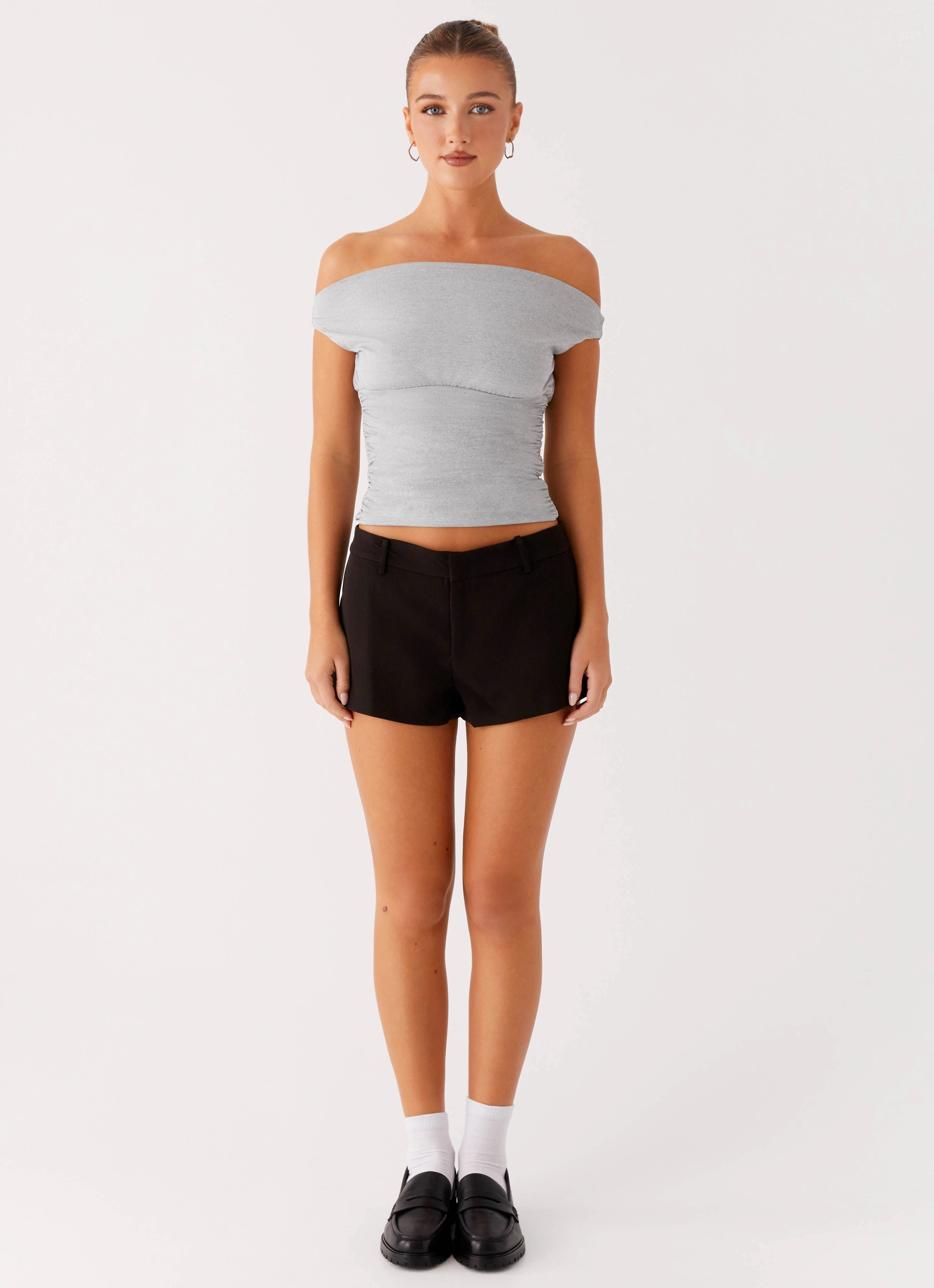 Reva Off Shoulder Top - Grey