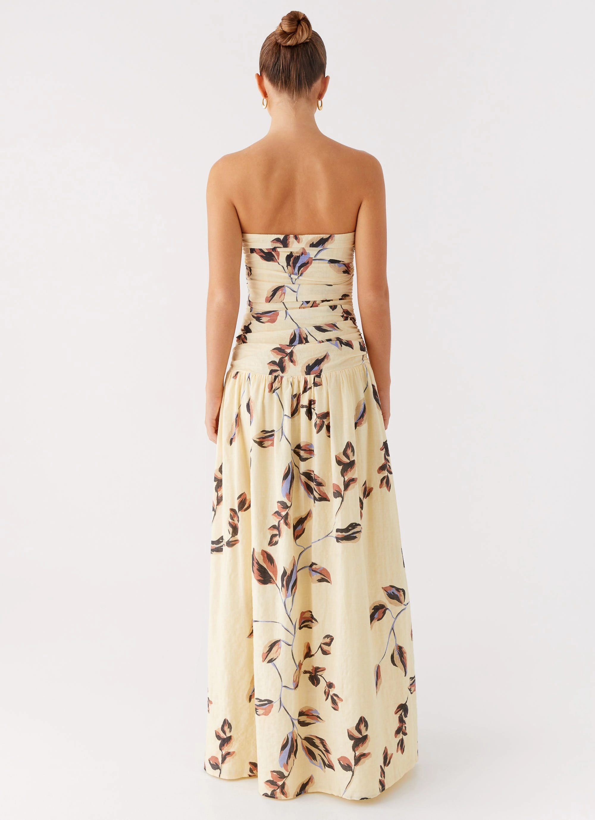 Rhea Ruched Maxi Dress - Buttercream Bliss