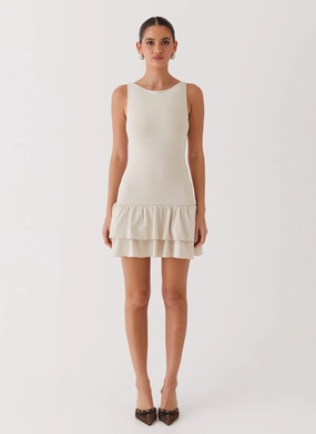 Rhiannon Frill Mini Dress - Ivory Rhiannon Frill Mini Dress - Ivory