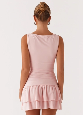 Rhiannon Frill Mini Dress - Pink Rhiannon Frill Mini Dress - Pink