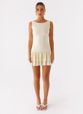 Rhiannon Frill Mini Dress - Yellow Rhiannon Frill Mini Dress - Yellow