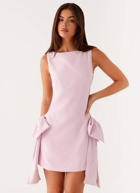 Rhodes Bow Mini Dress - Pink Rhodes Bow Mini Dress - Pink