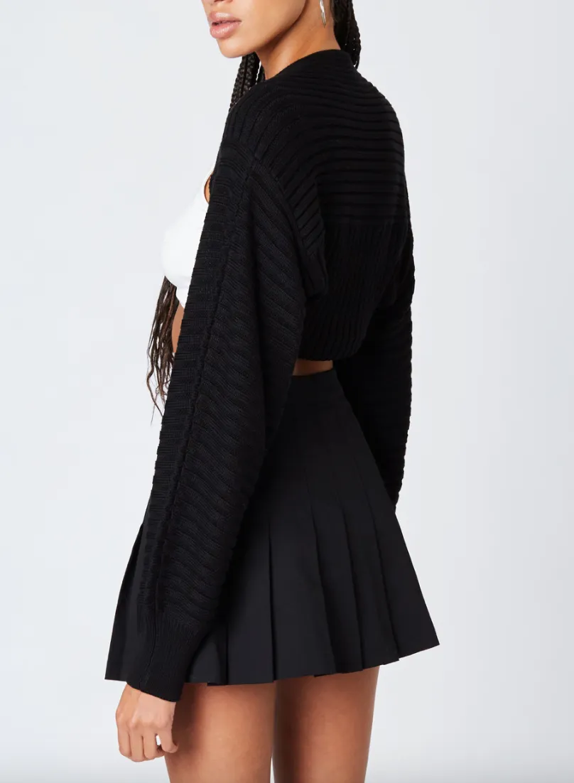 Rib Knit Long Sleeve Bolero