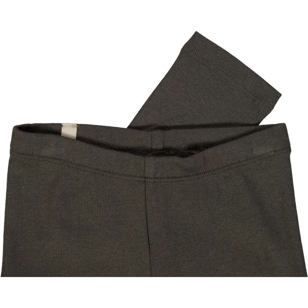 Rib Leggings - black granite