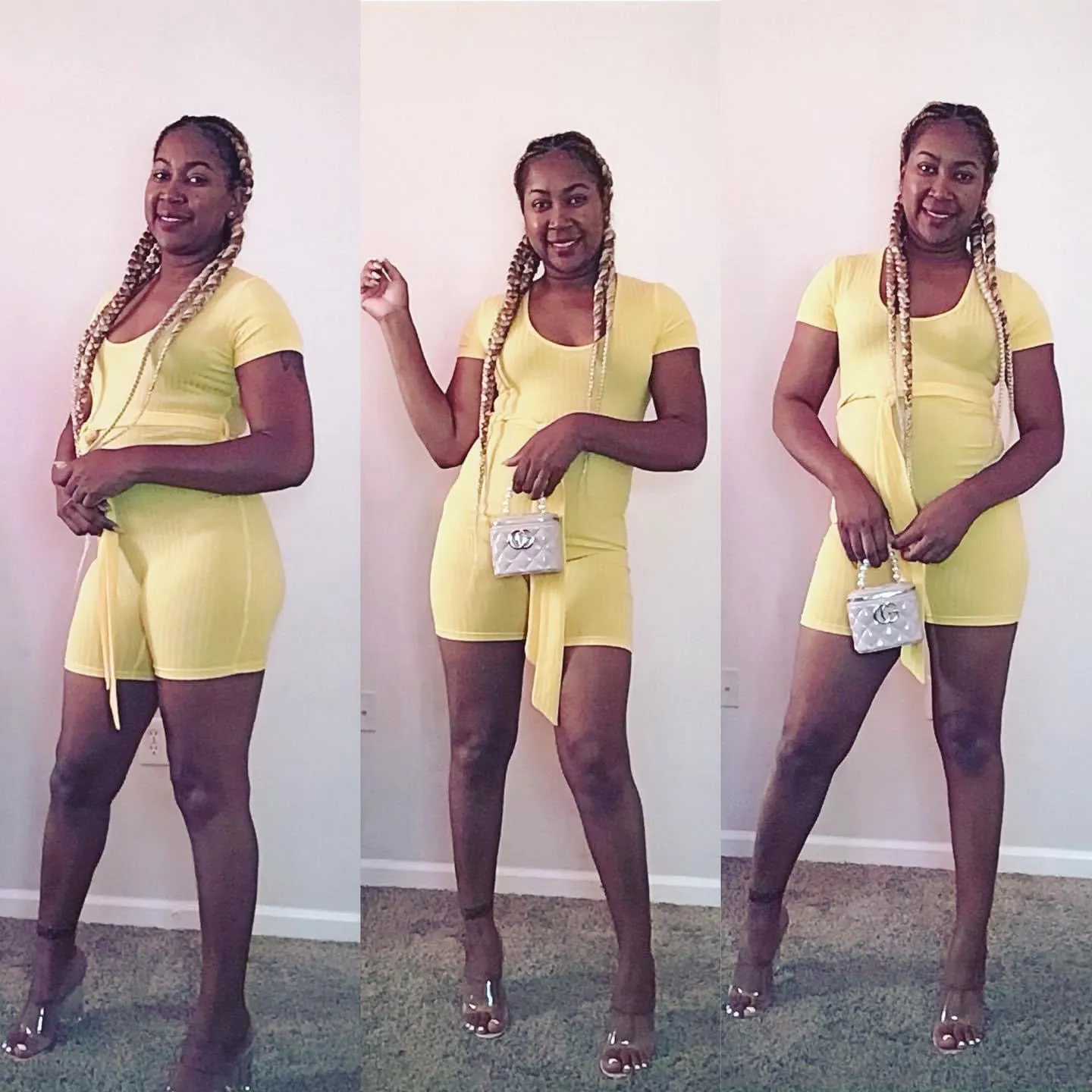 Ribbed Bodycon Rompers with Belt