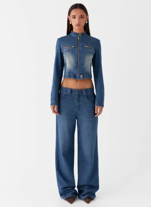 Ride Elegant Baggy Jeans - Vintage Blue Wash Ride Elegant Baggy Jeans - Vintage Blue Wash