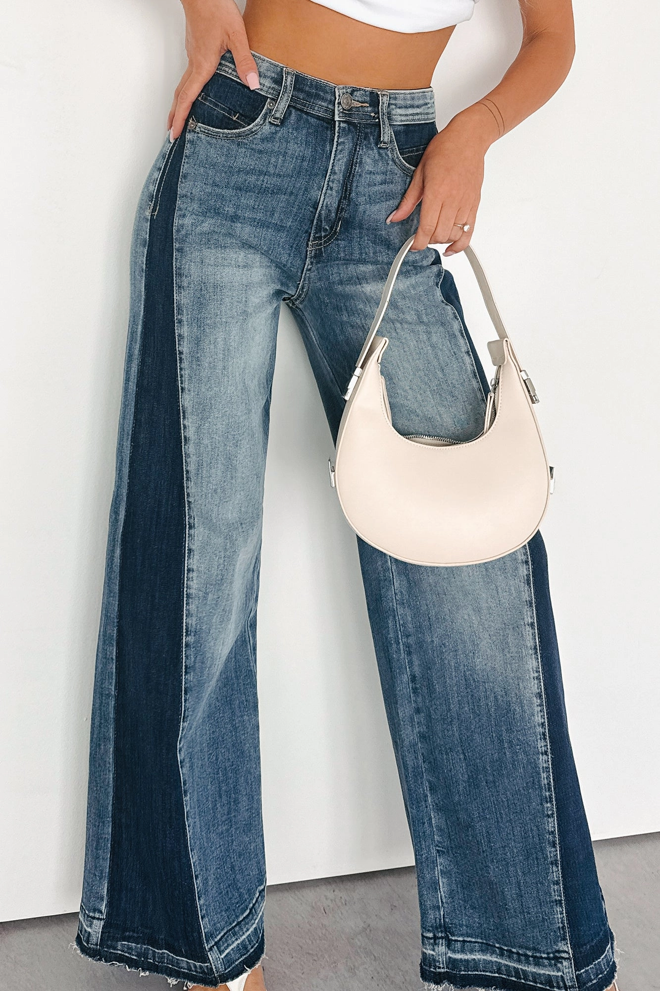 Rina Tummy Control Side Contrast Saige Denim Jeans (Medium)