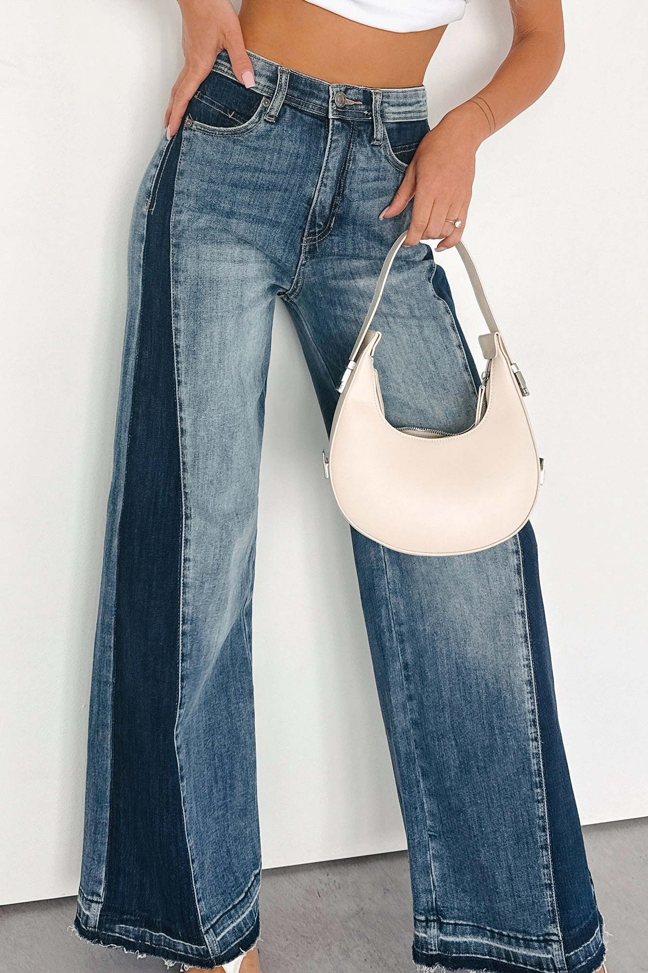 Rina Tummy Control Side Contrast Saige Denim Jeans (Medium)