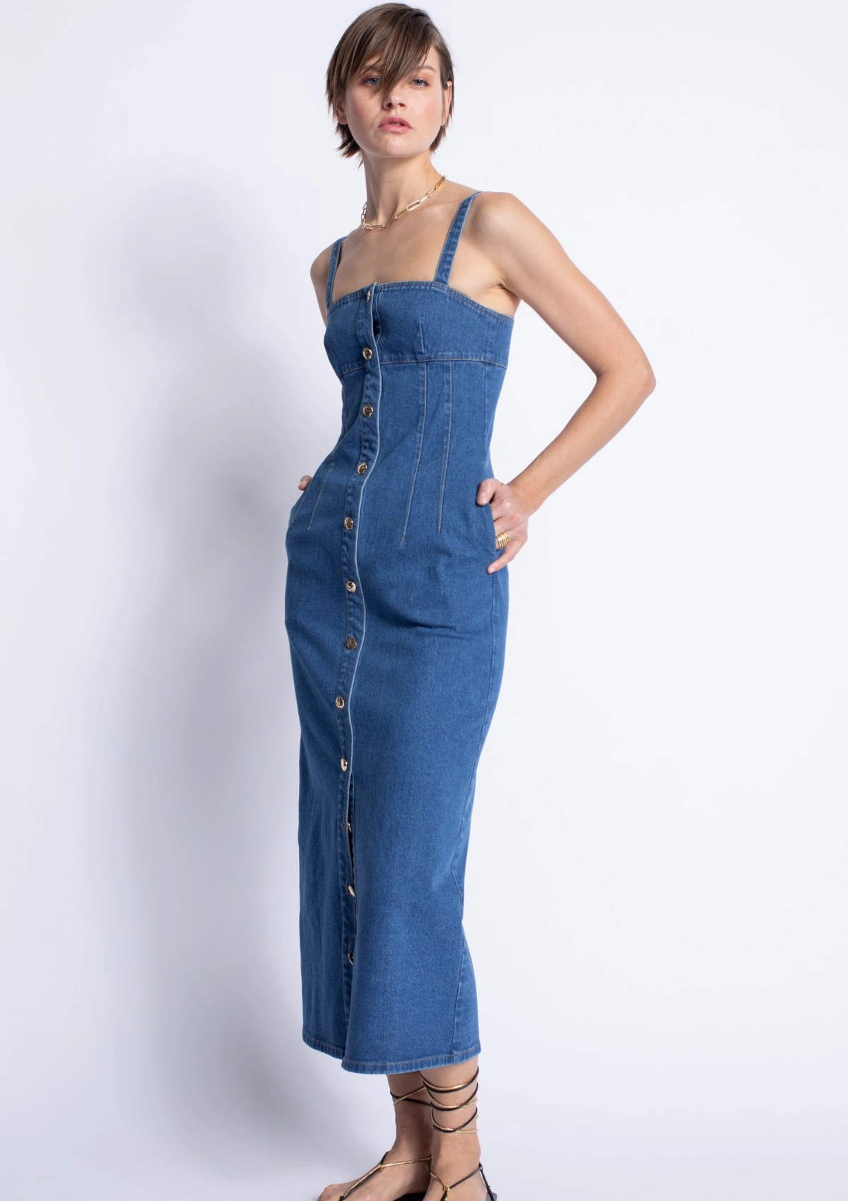 Rio Denim Midi Dress