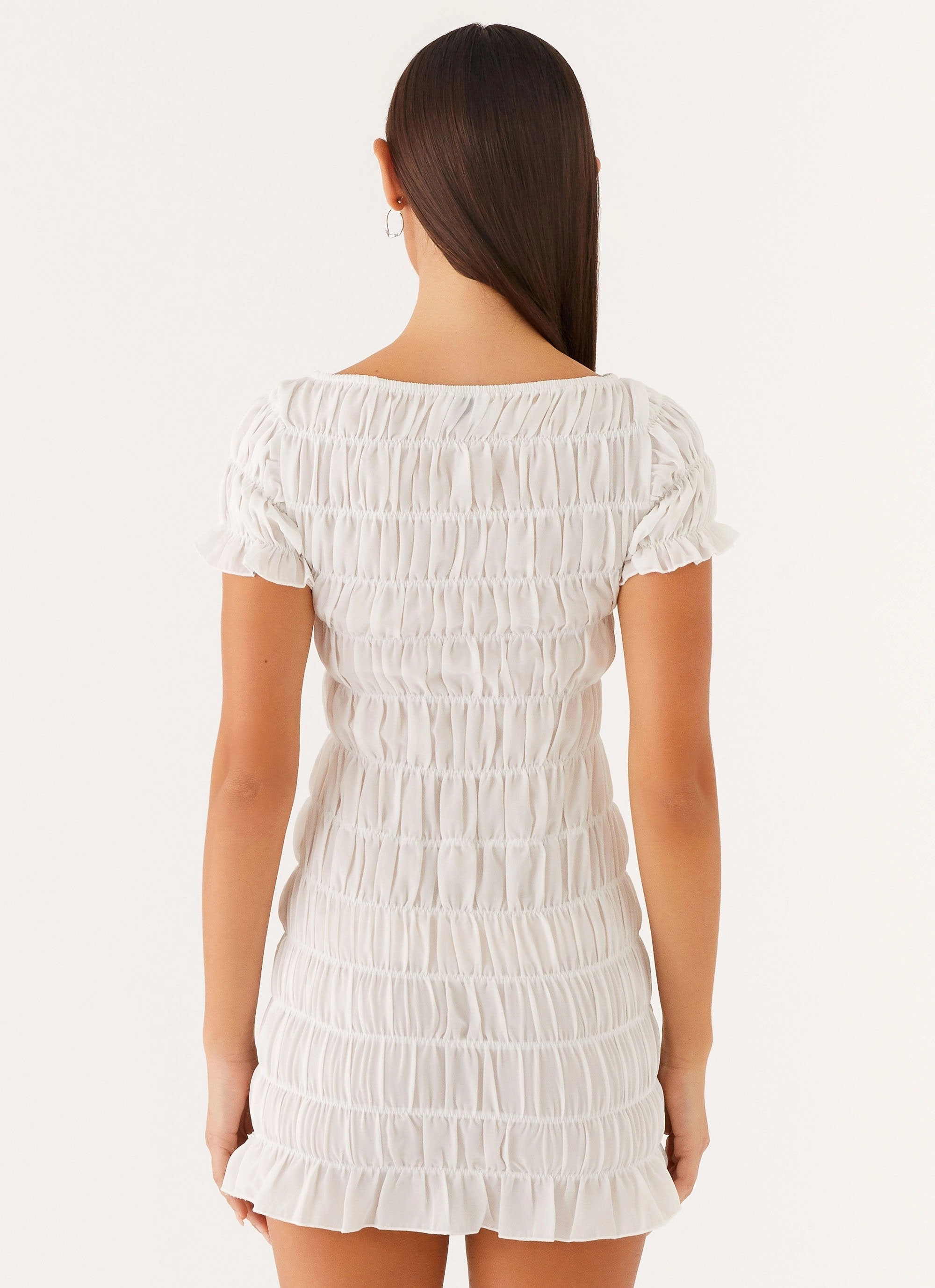 Rita Ruched Mini Dress - White