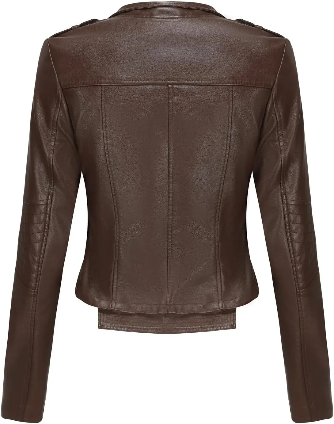Rivet Women Moto Biker Zipper Jacket Autumn Faux Leather Jacket Women Motorcycle Coat Brown Black Red Female Jacket
