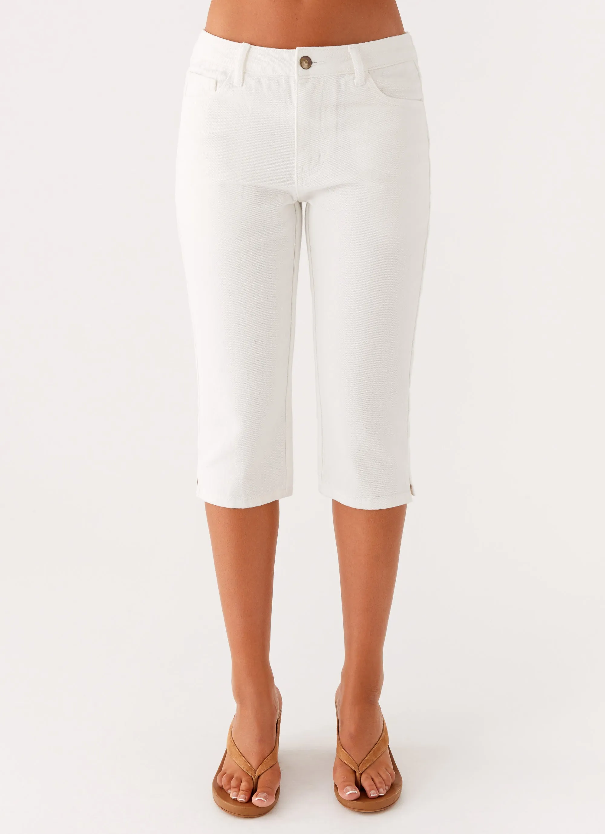 Rocco Denim Capri Pants - Off White