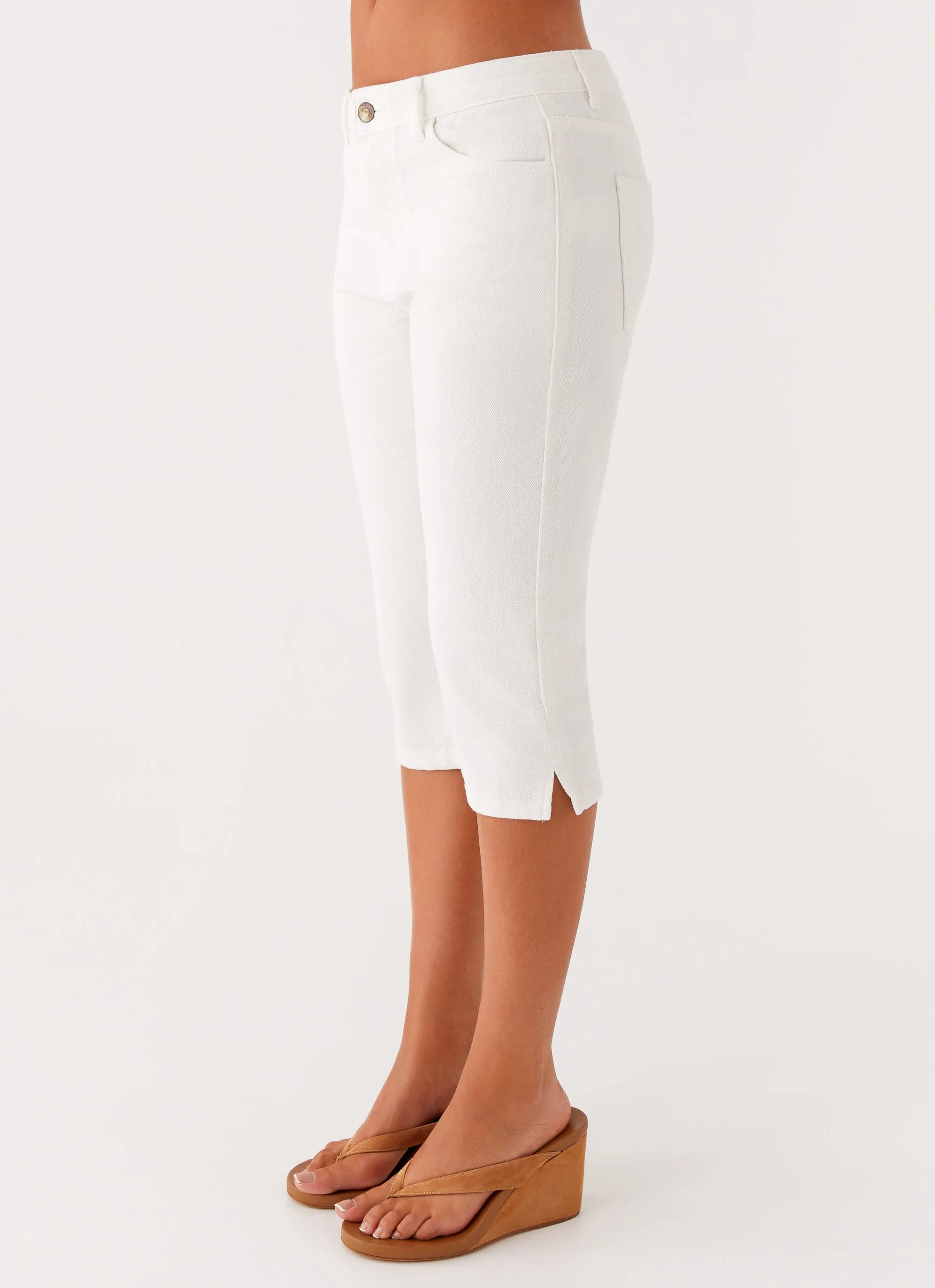 Rocco Denim Capri Pants - Off White