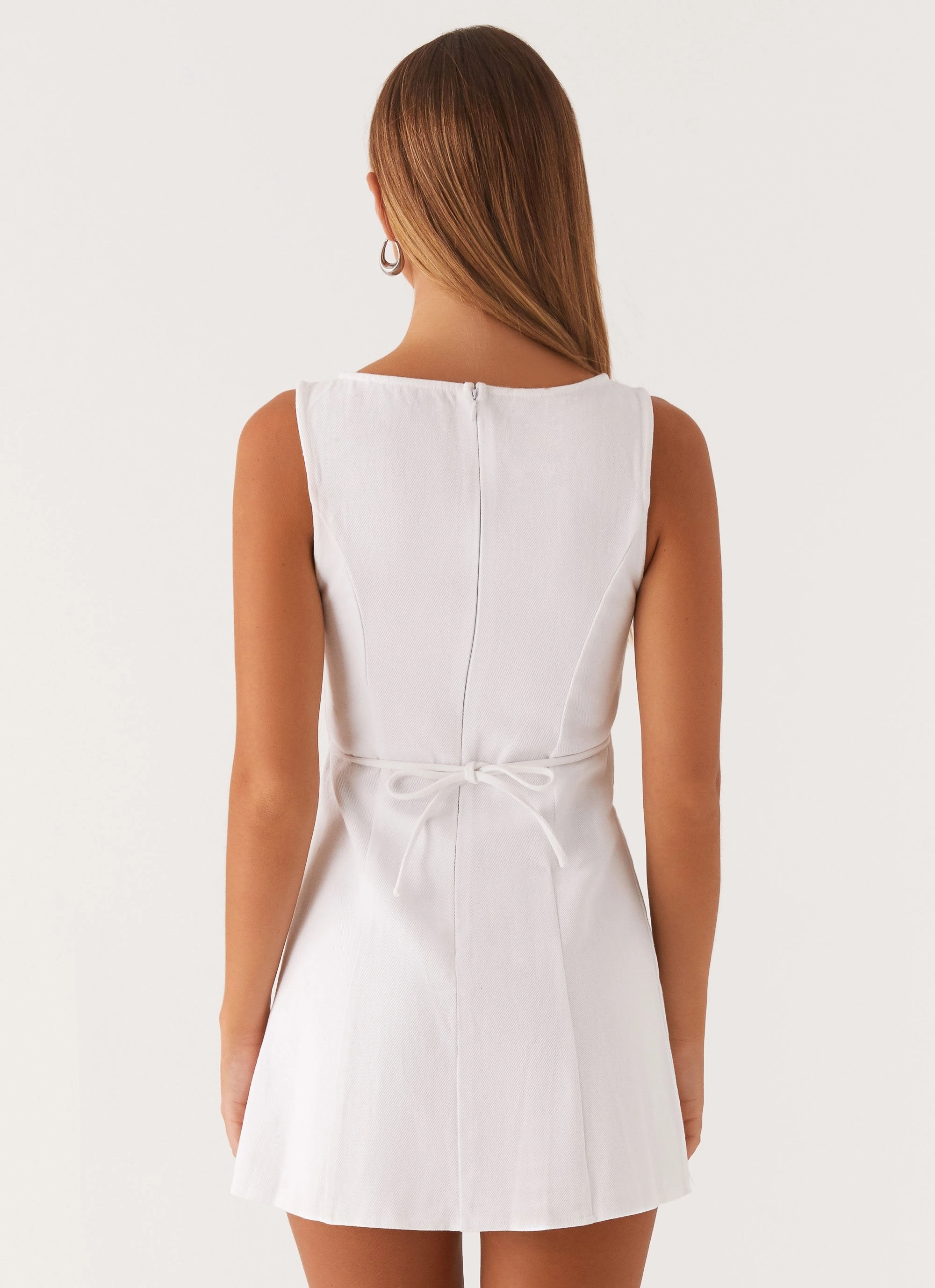 Rochelle Denim Mini Dress - White