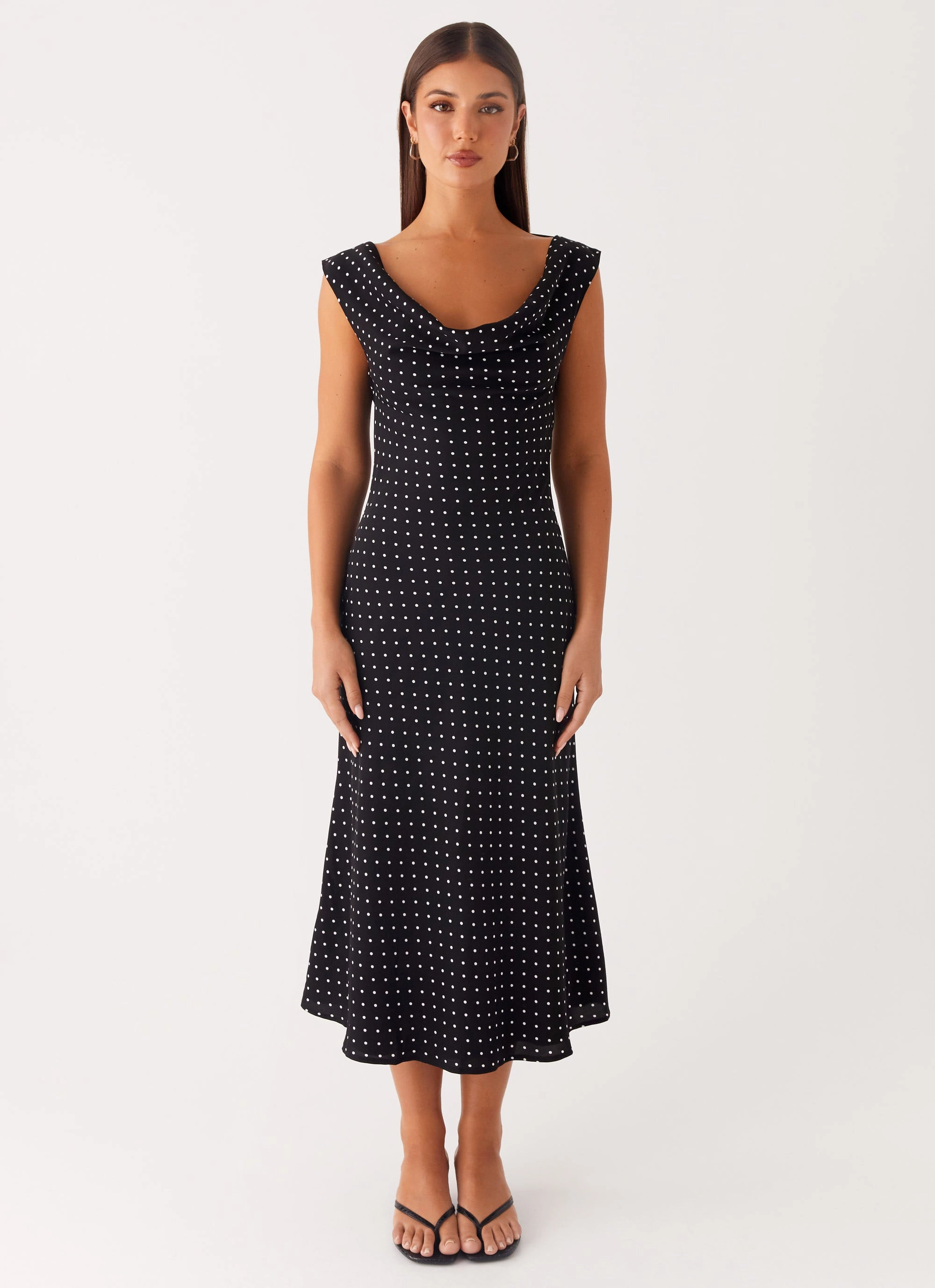 Role Model Maxi Dress - Black Polka Dot