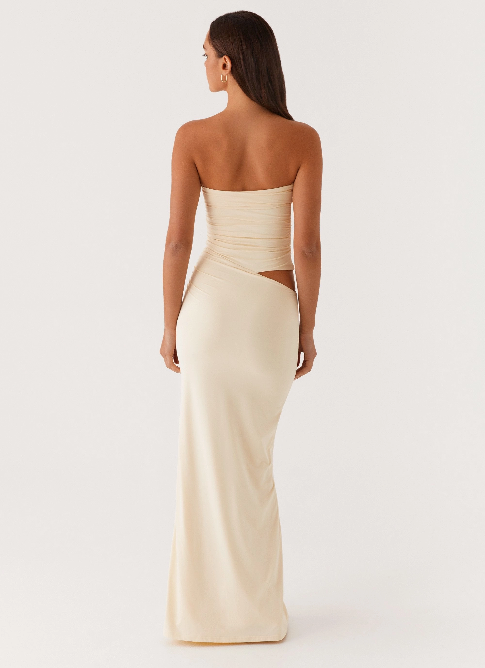 Romee Strapless Maxi Dress - Pastel Yellow