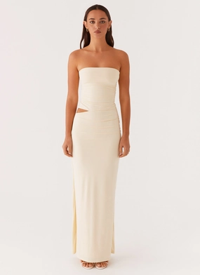 Romee Strapless Maxi Dress - Pastel Yellow Romee Strapless Maxi Dress - Pastel Yellow