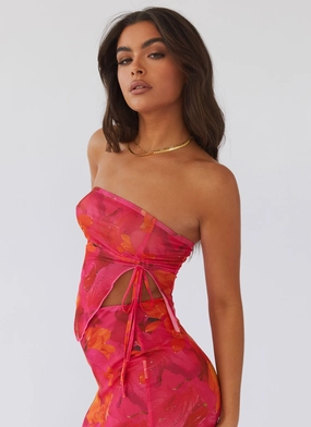 Rooftop Party Mesh Tube Top - Floral Sun Rooftop Party Mesh Tube Top - Floral Sun