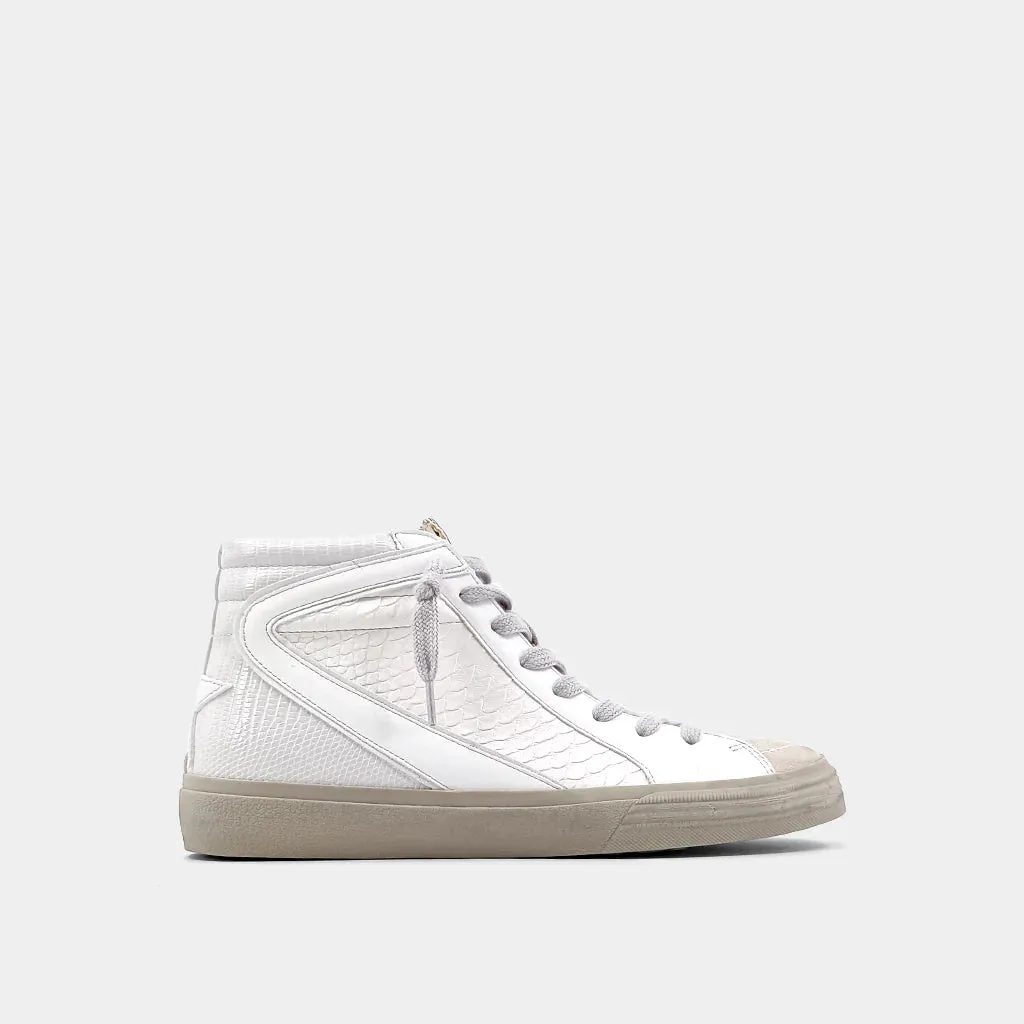 Rooney High Top Sneakers • White Snake