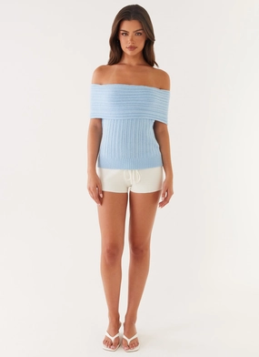 Rosen Knit Top - Blue Rosen Knit Top - Blue