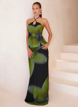 Rosetta Maxi Skirt - Lime Flower Rosetta Maxi Skirt - Lime Flower