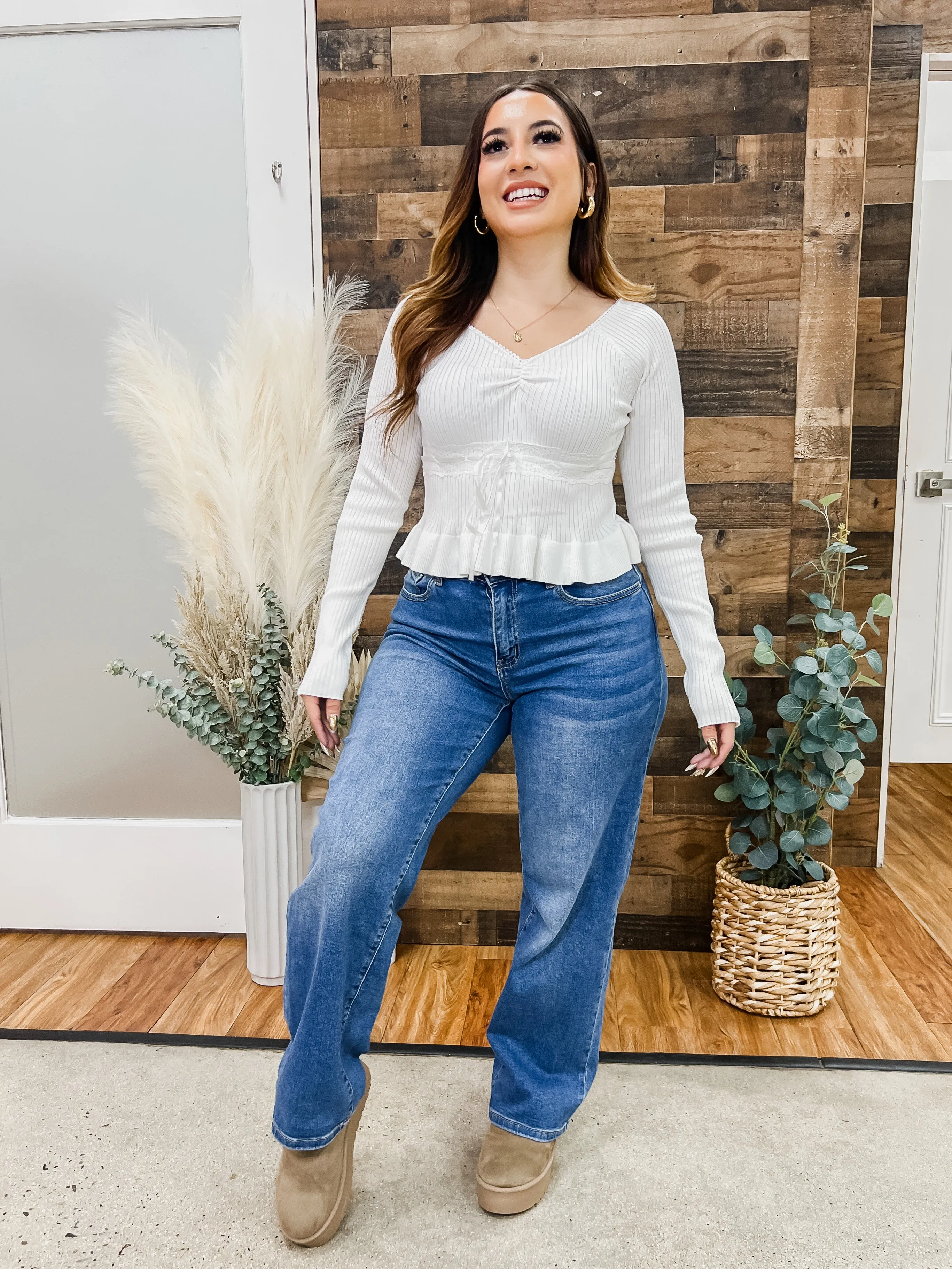 Rosie Ribbon Tie Knit Top