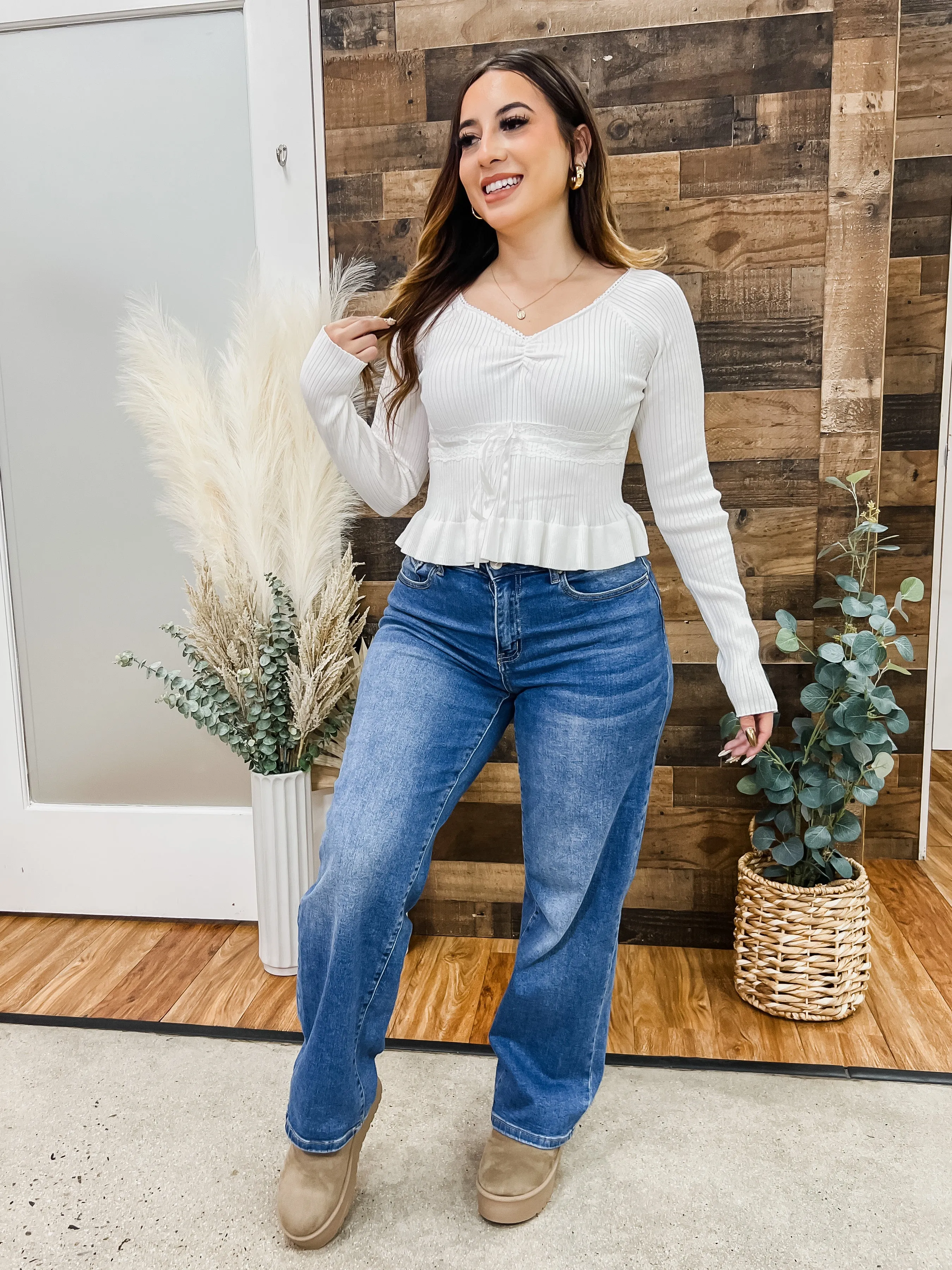 Rosie Ribbon Tie Knit Top