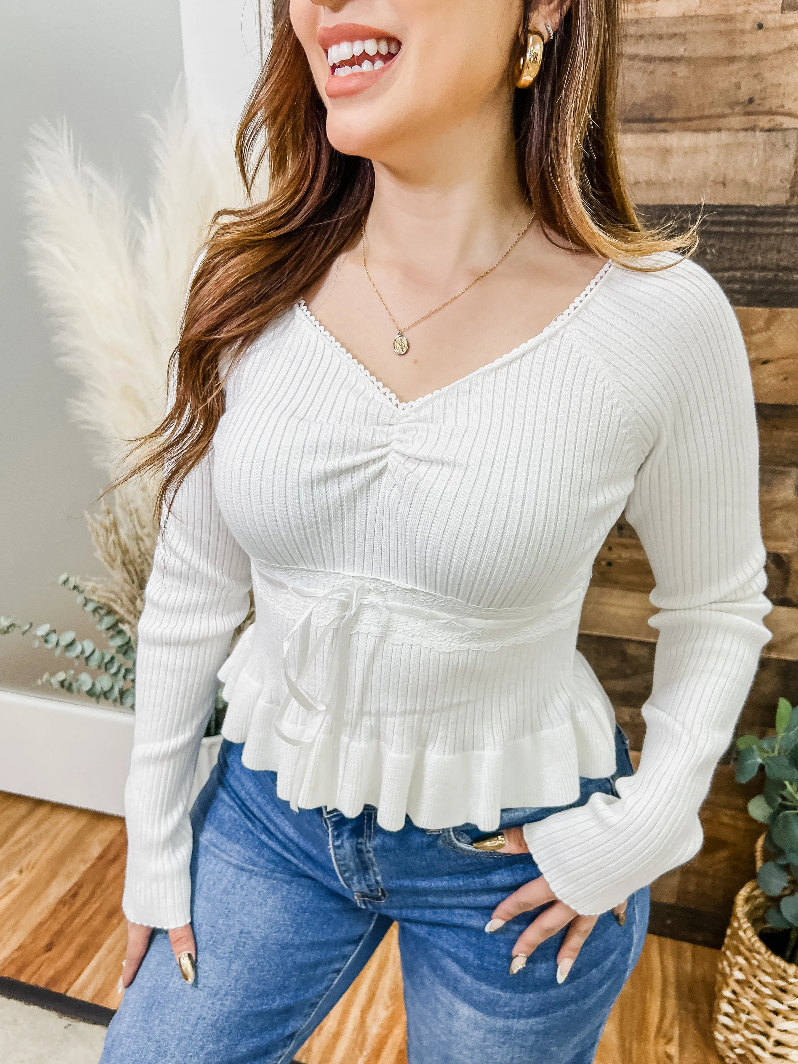 Rosie Ribbon Tie Knit Top