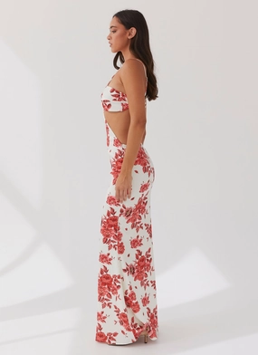Rosie Satin Maxi Dress - Rosa Floria Rosie Satin Maxi Dress - Rosa Floria
