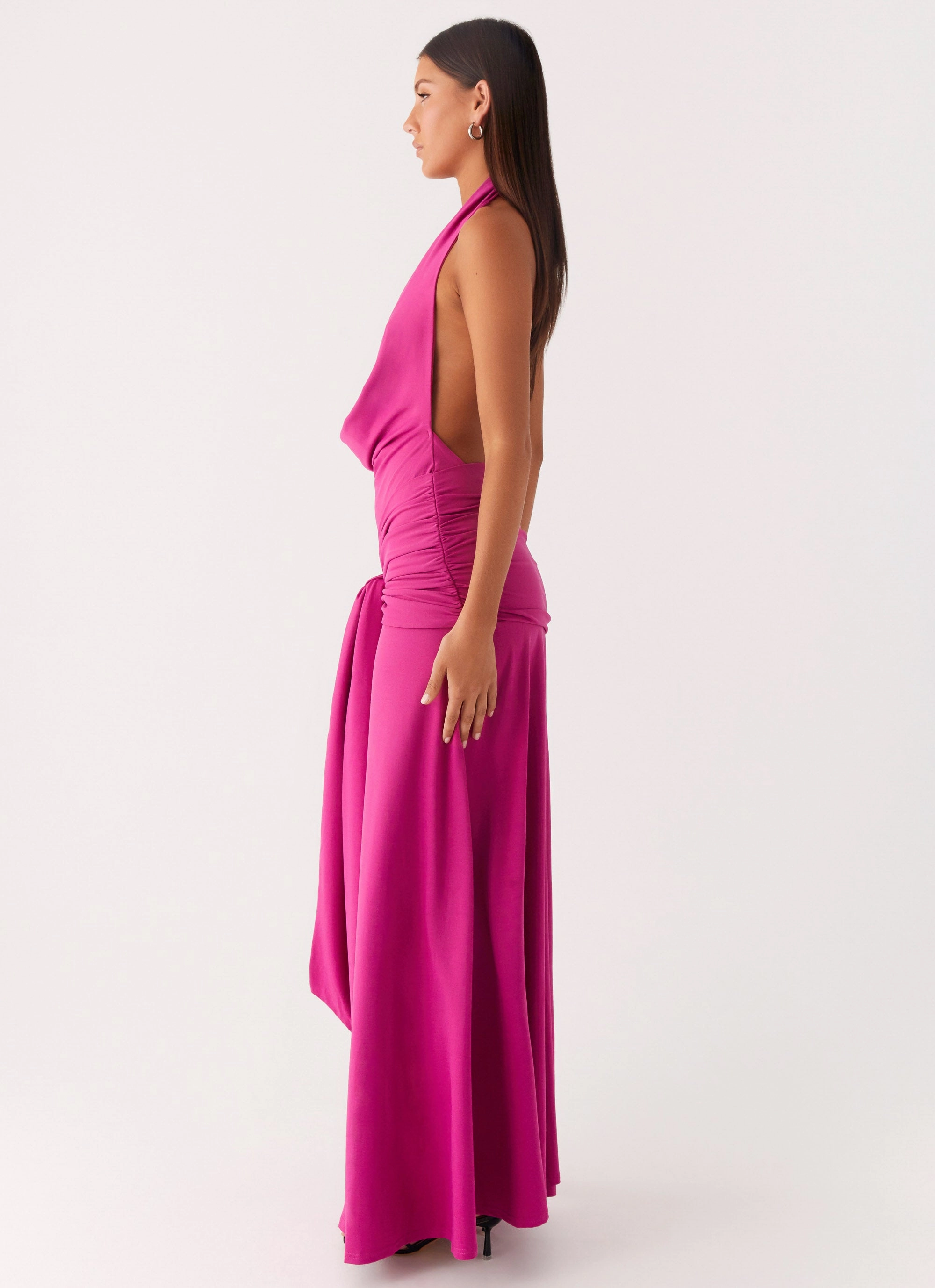 Rowan Ray Cowl Maxi Dress - Fuchsia