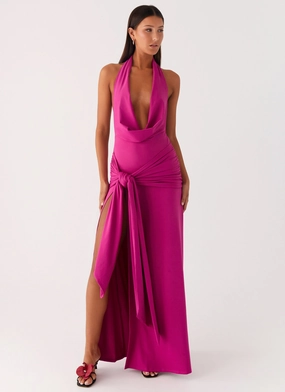 Rowan Ray Cowl Maxi Dress - Fuchsia Rowan Ray Cowl Maxi Dress - Fuchsia