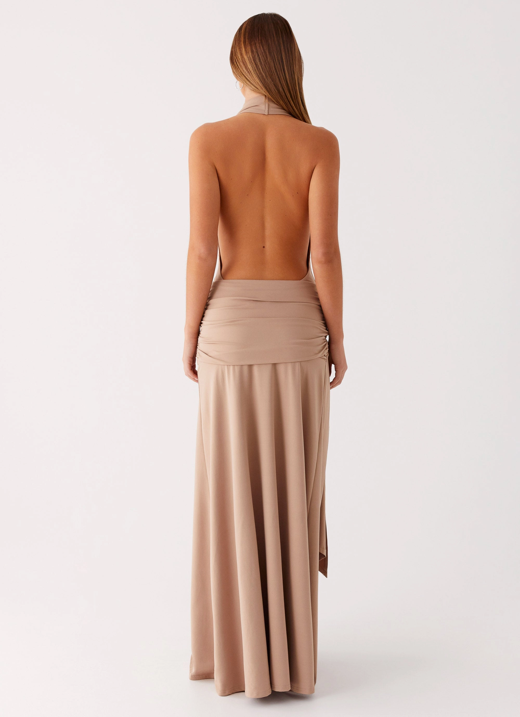 Rowan Ray Cowl Maxi Dress - Light Taupe