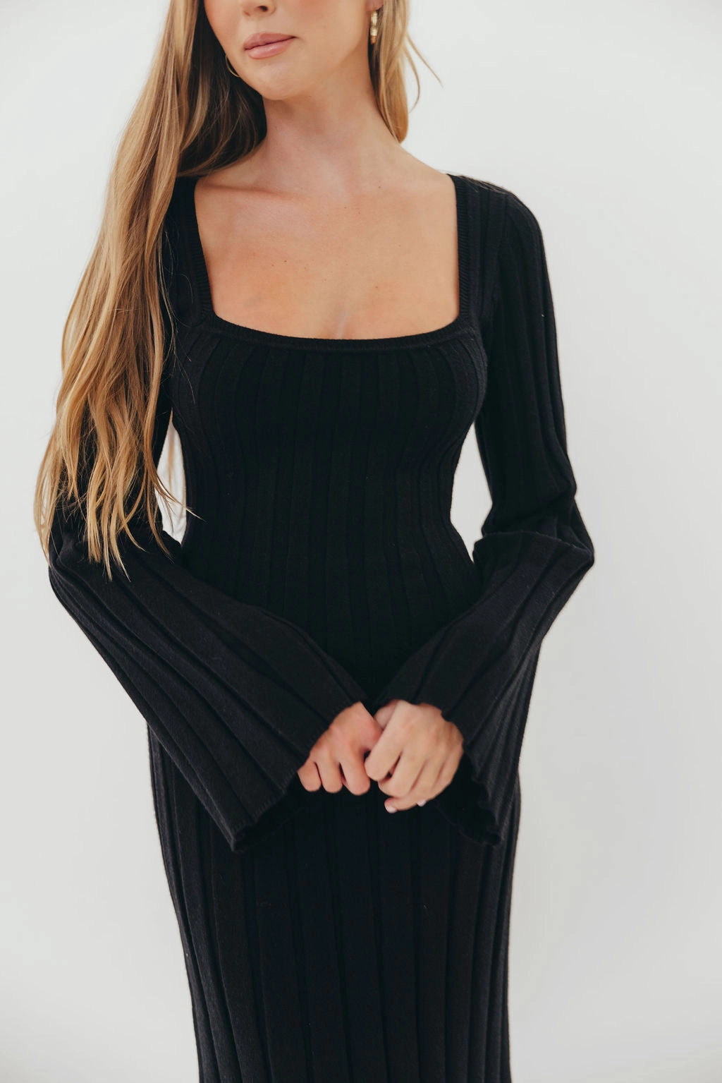 Rowan Square Neck Maxi Dress in Black