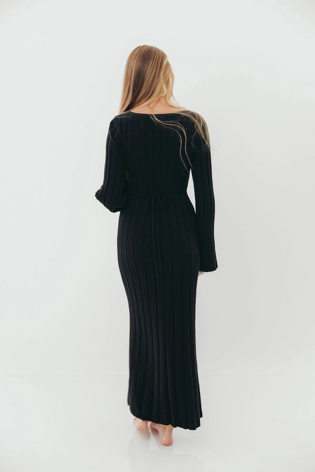 Rowan Square Neck Maxi Dress in Black