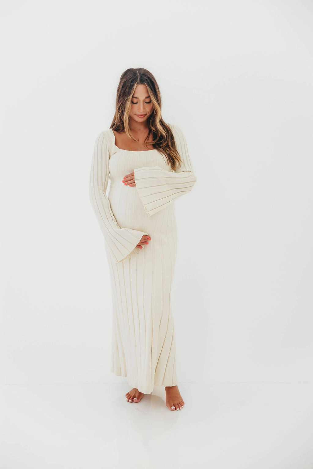 Rowan Square Neck Maxi Dress in Cream