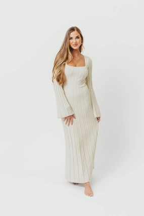 Rowan Square Neck Maxi Dress in Cream Rowan Square Neck Maxi Dress in Cream
